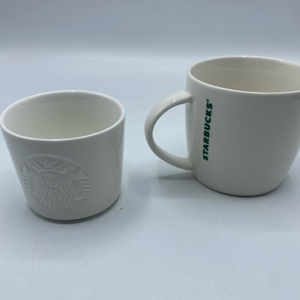 STARBUCKS Espresso White Mug Cup Embossed Mermaid Boxes Shots Syrup Custom Milk